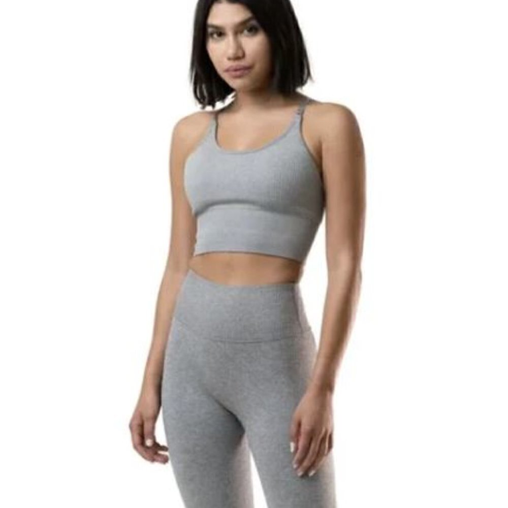 Balance Athletica XS gray cropped sports bra
